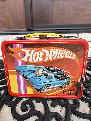 Original 1969 King Seeley Mattel Thermos Hot Wheels Metal Lunchbox AS IS • $19.99