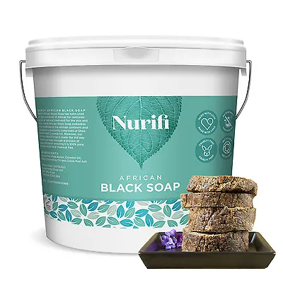 £6.95 • Buy African Black Soap By Nurifi - Made From Coconut Oil And Shea Butter - 250g