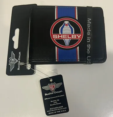 NWT Buckle-Down Men's Blue Wallet - Shelby Cobra Red White & Blue Stripe Design • $17.50