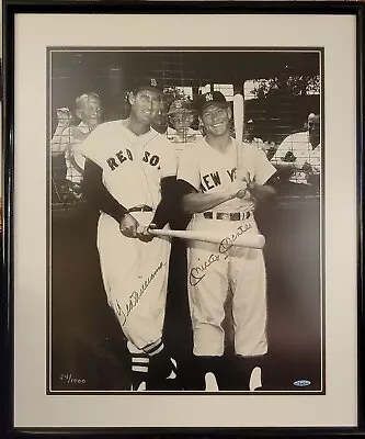 Mickey Mantle Ted Williams Autographed 21x25 Matted + Framed Upper  Deck COA • $1200