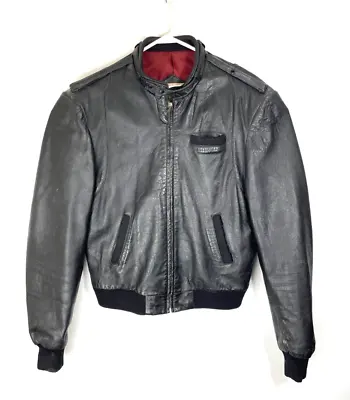 VTG Cevy's Men's CREACIONES EXCLUSIVAS Brown Leather Cafe Racer Moto Jacket 50 • $60
