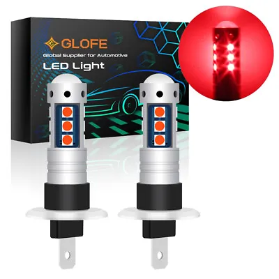 2x H1 Bright Ultra Red LED Projector Lens Fog Lights Bulbs Driving 15SMD-3030 • $12.99