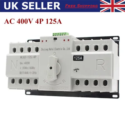 £66.78 • Buy 4P 125A Dual Power Automatic Transfer Switch AC 400V Generator Circuit Breaker
