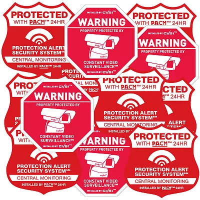 Security 7 Alarm & 4 Security Camera Stickers  Auto Alarm Static Decal See Store • $6.20