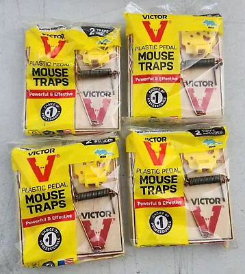 Pack Of 8 Victor M035 Snap Spring Mouse Traps Pre-Baited (4 Packs Of 2/ea) • $12.99