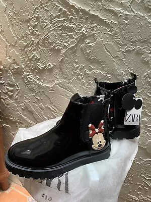 Zara Girls’ Zippers Boots-Mickey Mouse. Size 36 • $30