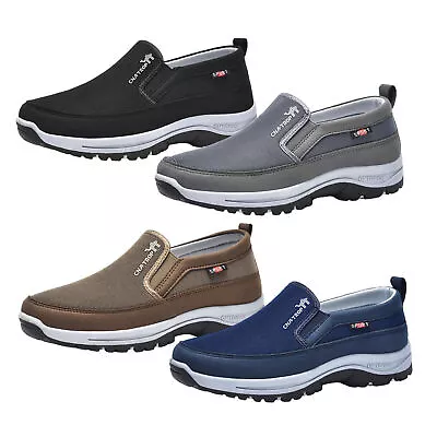Mens Breathable Orthopedic Shoes Sneakers Travel Plimsolls Trop Slip-on Shoes • £5.99