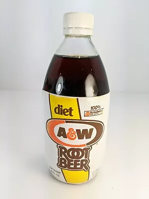 Vintage Foam Label Diet A&W Root Beer NutraSweet Pint Glass Bottle Sealed • $60.01