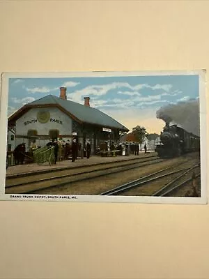 Grand Trunk Depot -South Paris Maine- 1922 Vintage UnPosted Postcard. • $9.99