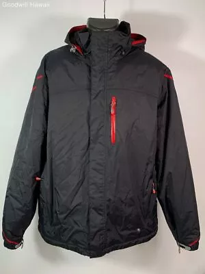 LAND'S END Black Zipper Nylon Coat/Jacket Men - Size XL • $9.99