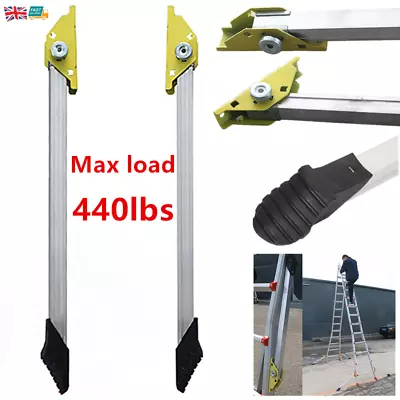 1 Pair Ladder Stabilizer Bar Anti Slip Ladder Safety Legs With Rubber Feet 200KG • £47.85