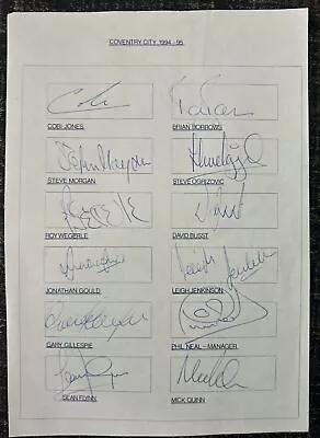 Signed X12 Coventry City 1994 1995 Football Autograph Book Page Signature • £9.99