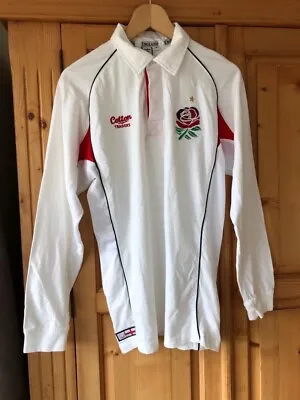 Mens England Cotton Traders Rugby Shirt Long Sleeve Excellent Condition Size S • £20