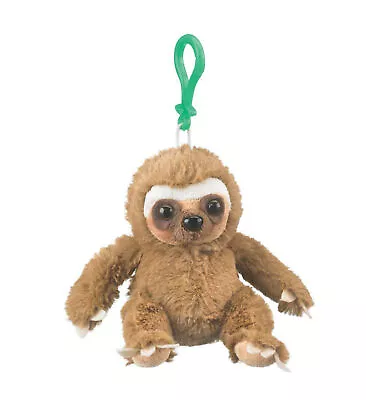 Small Of The Wild Wildlife Artists Sloth Plush Backpack Clip Toy Keychain Plush • $11.05