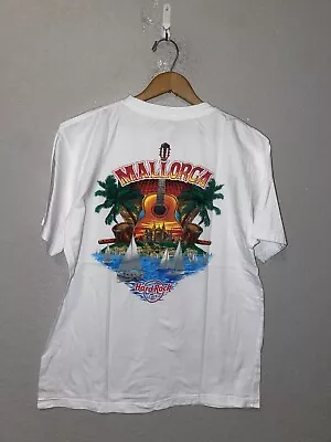 Retro HRC Hard Rock Cafe Mallorca Graphic White Shirt Tee L Large • $20