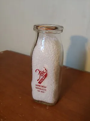 Fox Dairy Enon Vally Pa Milk Bottle Red Green Lettering 51 • $16.99