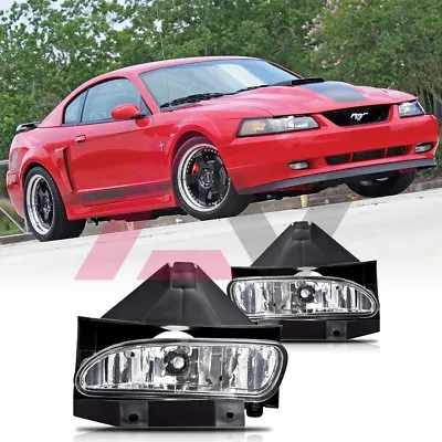 Pair Bumper Fog Lights 1999-2004 For Ford Mustang Clear Lens Replacement Lamps • $29.99