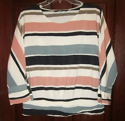 Zara Basic Collection Size S Blouse Top Shirt Striped Popover 3/4 Sleeve Small • $19.79
