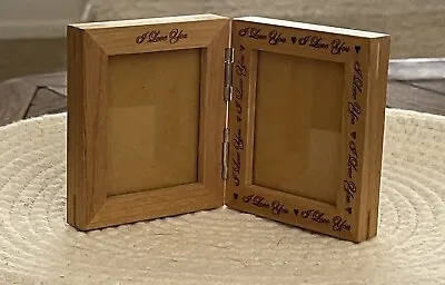 Wooden Bifolding Desk Picture Frame I Love You • $7.75