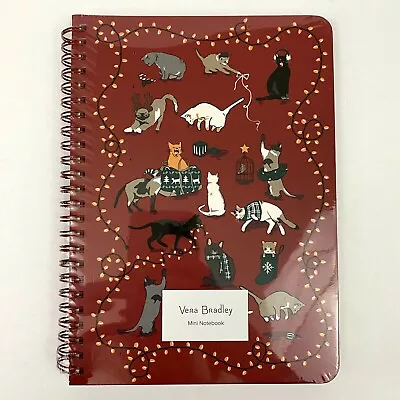 Vera Bradley Mini Notebook Holiday Cats 160 Pages College Ruled 24361-X63 NEW • $15.99