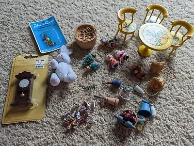 Vintage Miniatures Lot Doll House Grandfather Clock Mini Soda Chairs Table Japan • $26.50