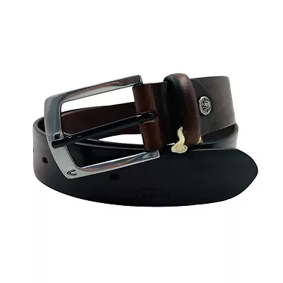 Camel Active Mens Dark Brown Classic Leather Belt Size M • £21.99