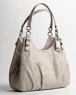 $74.99 • Buy COACH Madison Embellished Leather Op Art Maggie Style 16504 Tote In Putty