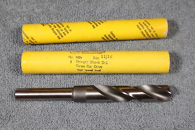 Morse #1424 11/16  Straight Shank Drill Three Elat Drive Made In USA Unused • $25