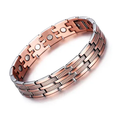 Magnetic Therapy Bracelet For Men Women Arthritis Pain Relief Pure Copper Bangle • $12.25