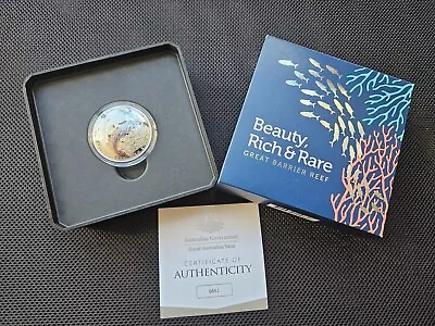 2022 $5 Beauty Rich & Rare - Great Barrier Reef 1 Oz Silver Proof Domed Coin • $350