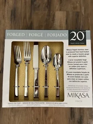 Mikasa Pinch Premium Stainless Steel Forged Flatware Set 20-Piece New! • $46.49
