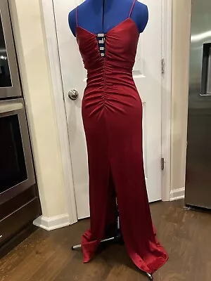 Vintage Masquerade Beaded Long Red Dress Gown Size 5 / 6 • $44