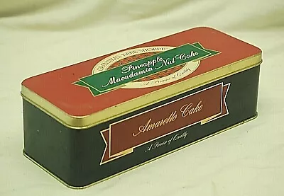 Amaretto Cake Metal Tin Box Advertisement Tin England Empty • $16.99