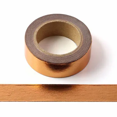 Copper Foil Washi Tape Decorative Self Adhesive Tape 15mm X 10 Meters • £3.74