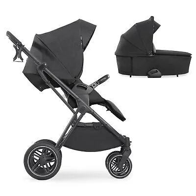 Hauck Vision X Baby Kids Pushchair W/ Carrycot - Melange Black / Black Chassis • £292.01