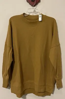 Aerie Womens Small Mustard Yellow Ribbed Pullover Tunic Style Sweater NWT! A1281 • $39.99