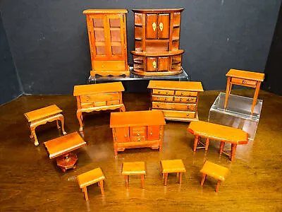 LOT 13 Pcs. Vintage German Wood Doll House Furniture 1:12 “Scratch & Dent” • $64.99