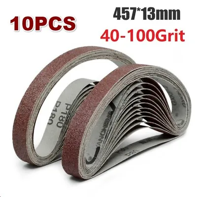 40-1000Grit 457*13mm Sanding Belt 10Pcs File Sander Polishing Sandpaper Band • £6.85