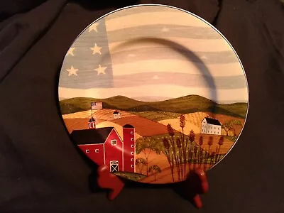 Warren Kimble Sakura  AMERICA THE BEAUTIFUL  Plate Includes Plate Stand 8  Dia • $24.99