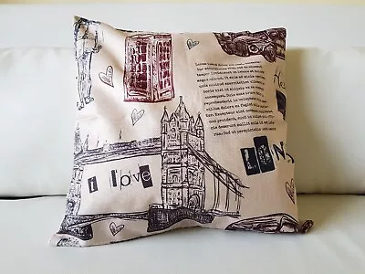 Iconic London Tourist Scenery Theme Square Cotton Linen Cushion Covers 45x 45cm • £8