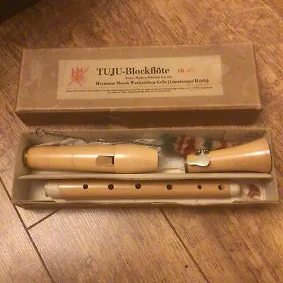 Vintage TUJU-Blockflote Alt-f’ Hermann Moeck German Flute Original Box RARE Flap • $87.11