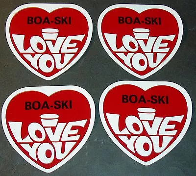 (4) Vintage Boa-ski I Love You Snowmobile Decals   (811) • $12.09