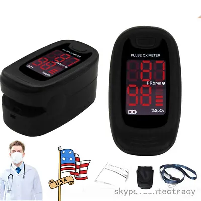 Fingertip Pulse Oximeter Blood Oxygen Saturation Monitor With SfotbagropeUSA • $8.99