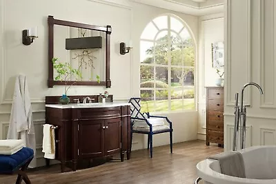 46  James Martin Brittany Burnished Mahogany Single Bathroom Vanity + Marble Top • $2999.99