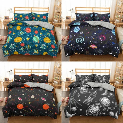 $80.37 • Buy 2020 Planet Space Bedding Set Cartoon Universe Queen Bed Sheet Duvet Cover