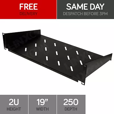 £17 • Buy Shelf 2U 250mm Cantilever Fixed Shelf Rackmount For 19 Inch Rack Modem Black