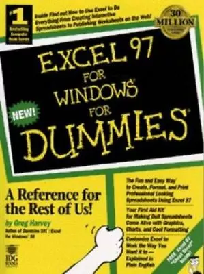 $4.13 • Buy Excel 97 Windows For Dummies By Harvey, Greg