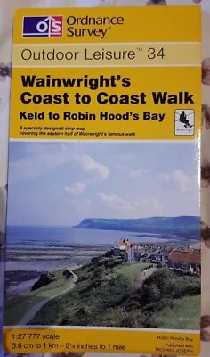 OS Outdoor Leisure Map 34 Wainwright Coast To Coast Walk Strip Map 3.6cm To 1km • £8.99