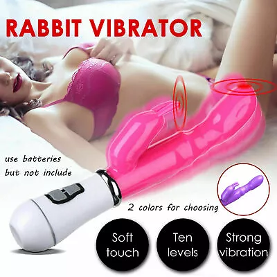 Rabbit Vibrator G-spot Dildo Wand Female Clit Anal Stimulator Massager Sex Toy • $19.90