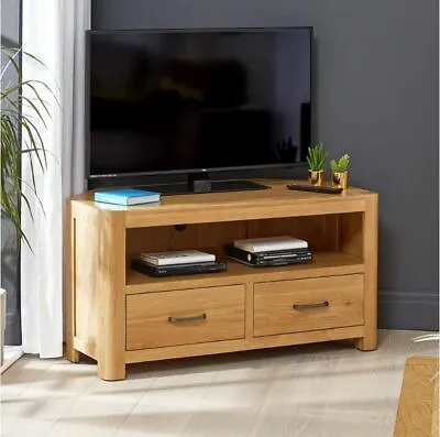 Soho Oak Corner TV Unit - Up To 50” Screen Size - 2 Drawers 1 Shelf Cabinet SC18 • £329